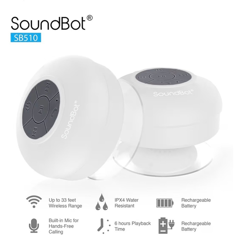 ⭐️Soundbot® Waterproof Shower Speaker HD Water Resistant Bluetooth - Picture 3 of 6